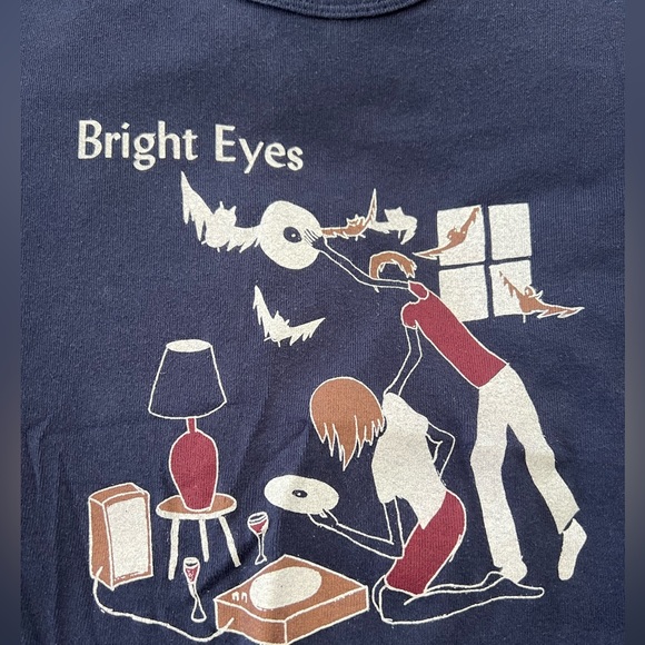 Vintage Y2K Bright Eyes Conor Oberst Band Tour tee shirt Classic Girl sz L - Picture 2 of 8